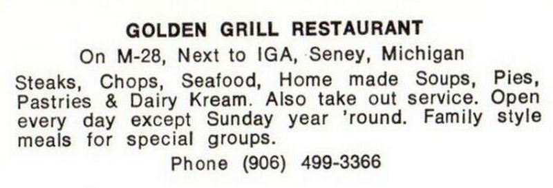 Seny IGA and Golden Grill Restaurant - Vintage Postcard (newer photo)